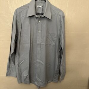 Pierre Cardin 16 1/2 34/35 Silver Gray Dress Shirt